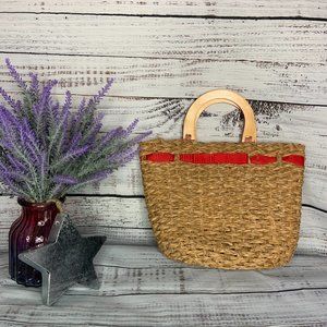 👜🧶Straw purse with red bow 👜🧶